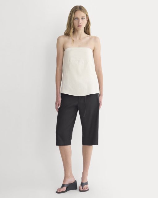 Alternative view of Tube Top in Stretch Linen | Birch