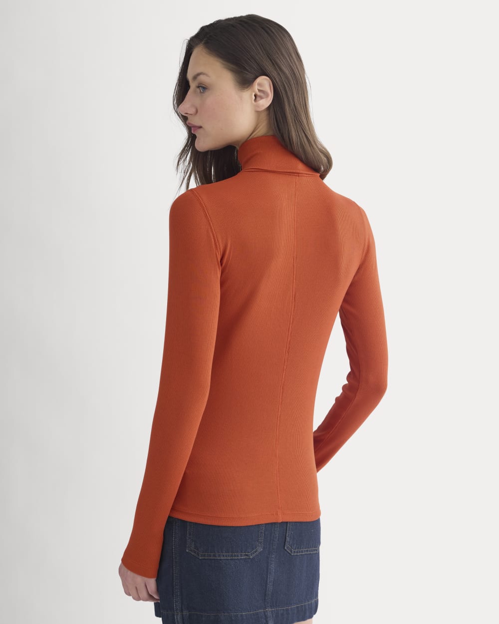 The Luxe Rib Turtleneck | Rust - Image 5