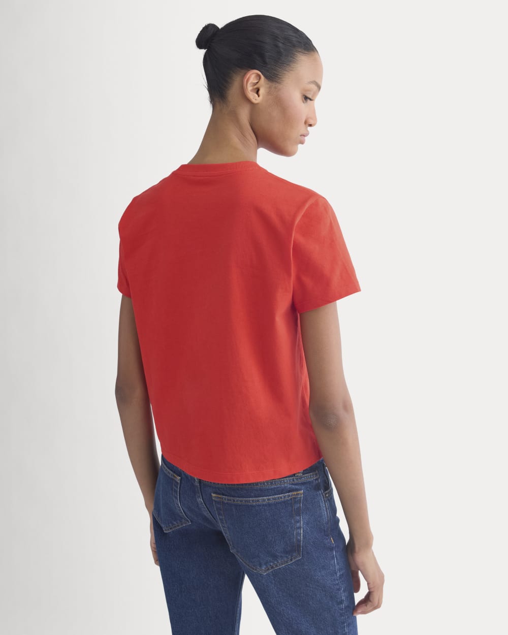 The Box-Cut Tee in Essential Cotton | Fiery Red | Pocket - Image 5