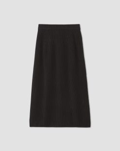 Alternative view of The Organic Cotton Sweater Midi Skirt | Black