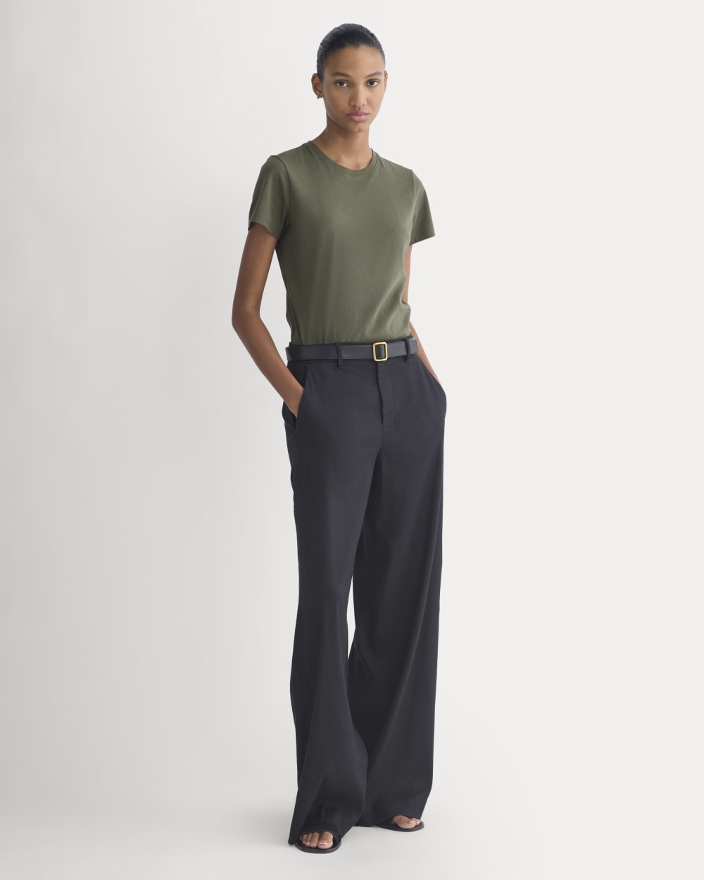 The Slim Crew in Essential Cotton | Olive Night - Image 4