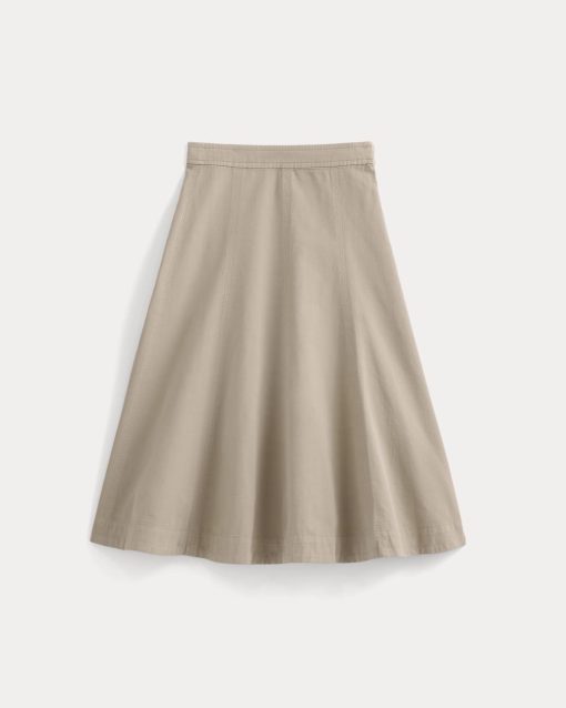 Alternative view of Seamed Midi Skirt | Trench Coat Khaki