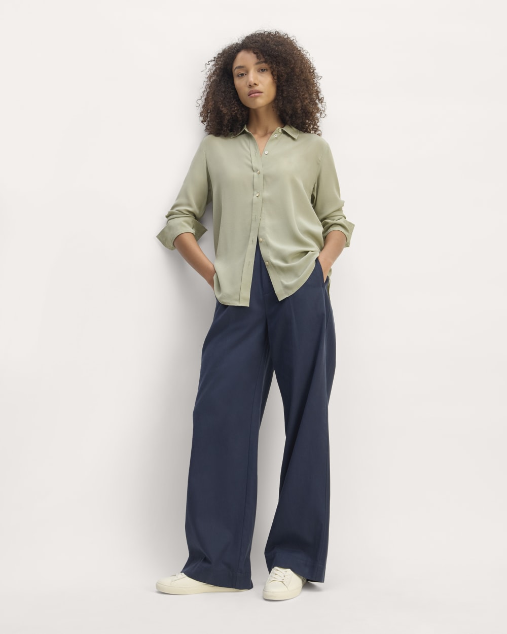 The Must-Have Shirt in Washable Silk | Seagrass - Image 3