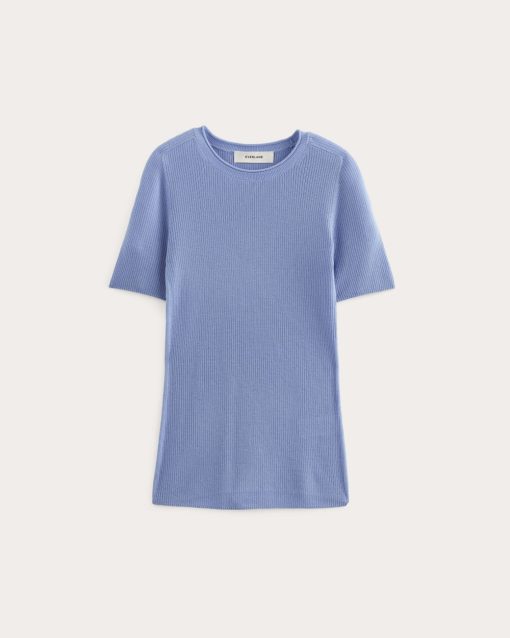 Alternative view of The Sweater Tee in Ultrasoft Merino | Bluebell