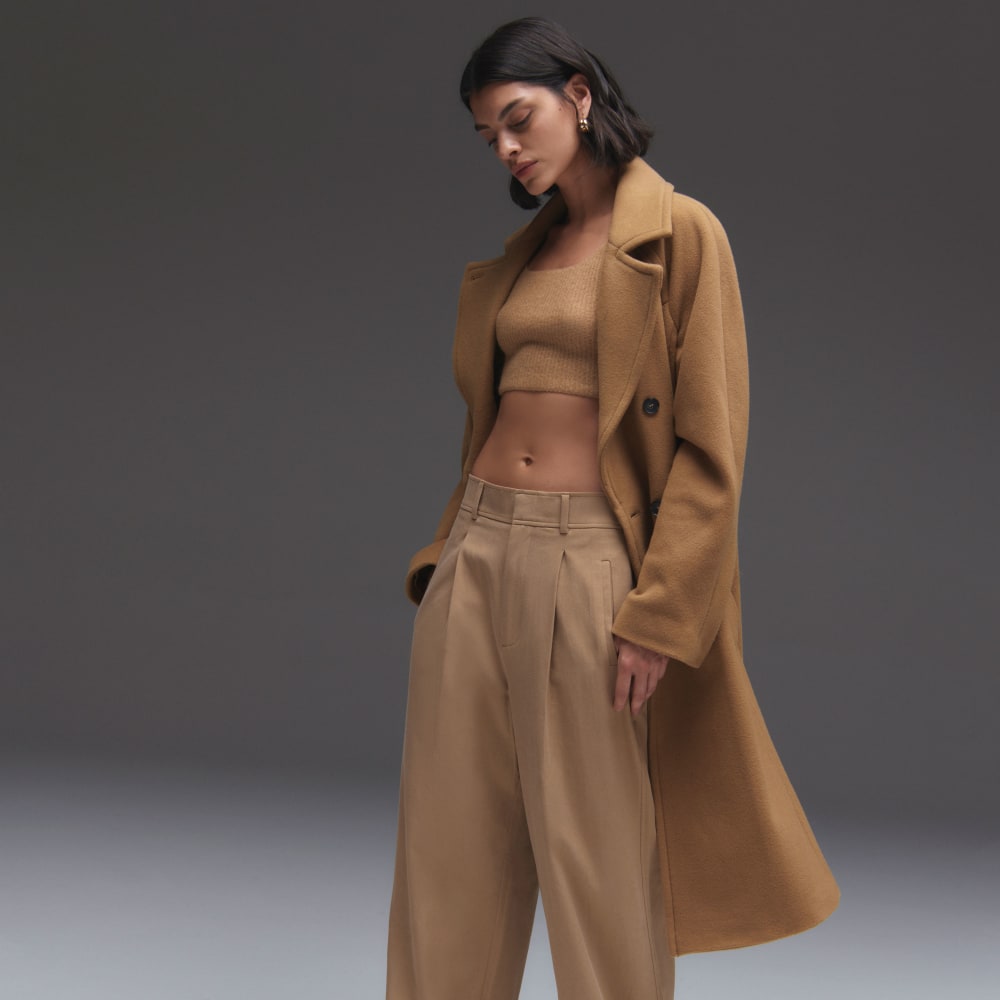 The Italian ReWool® Long Peacoat | Camel - Image 7
