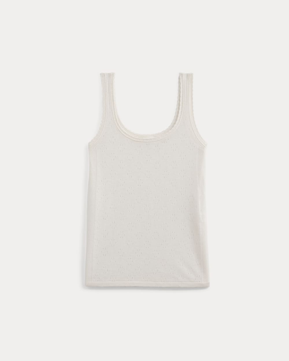 Lace-Trimmed Tank in Fine Linen | Bone - Image 2
