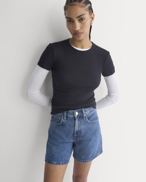 Way-High® A-Line Denim Short | Ocean