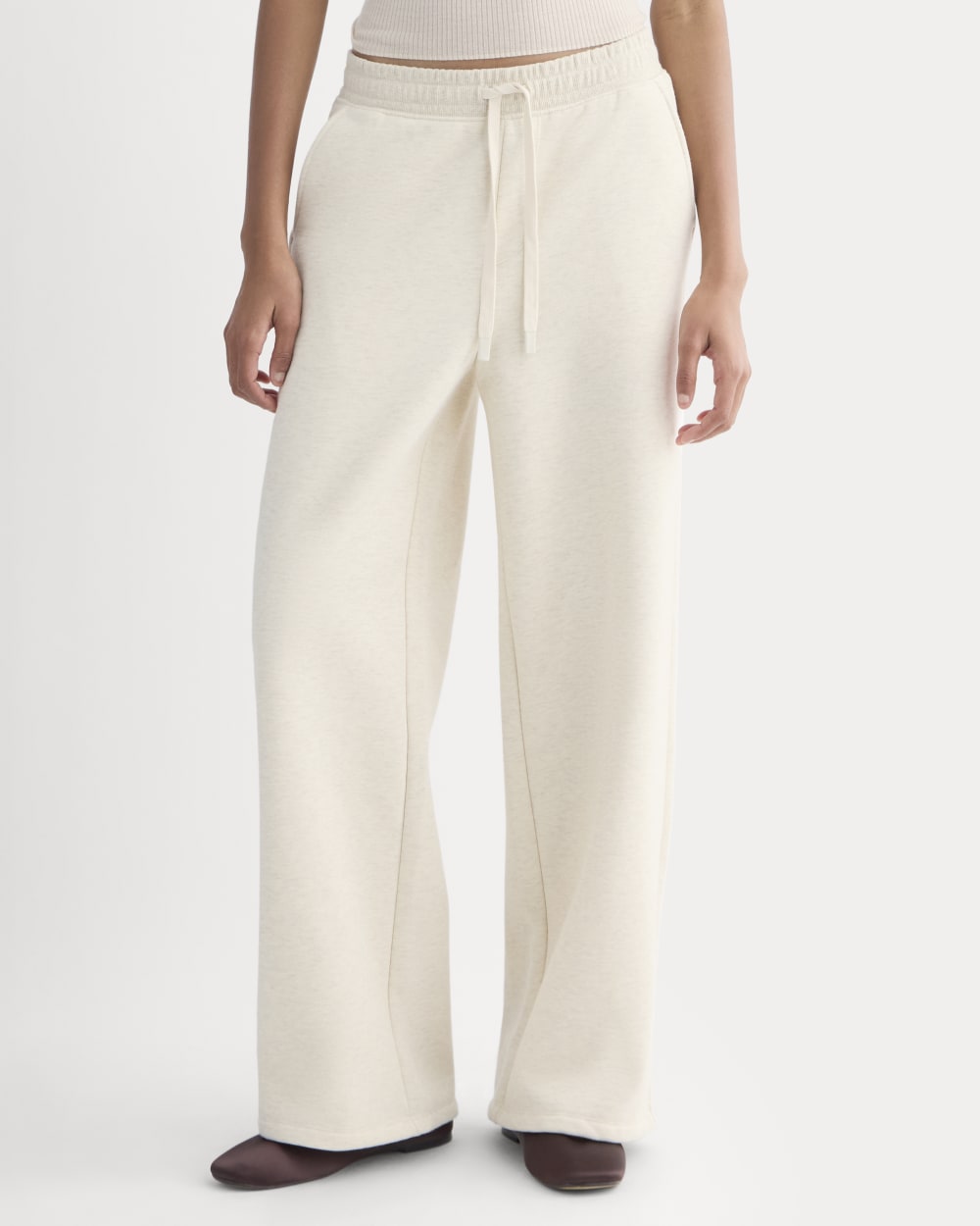 Luxe Fleece Wide-Leg Sweatpant | Heathered Oat - Image 5