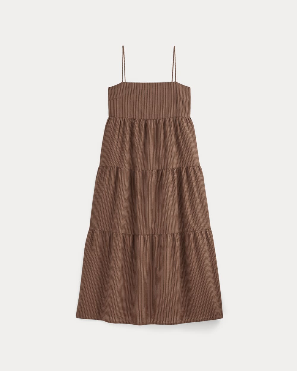 The Gauze Tiered Dress | Carob Brown / Black - Image 2