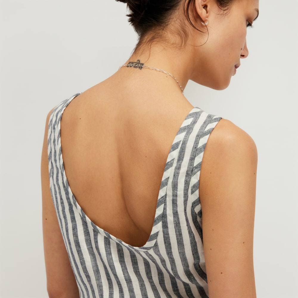 The Scoop Tank in Linen | Bone/Navy - Image 5