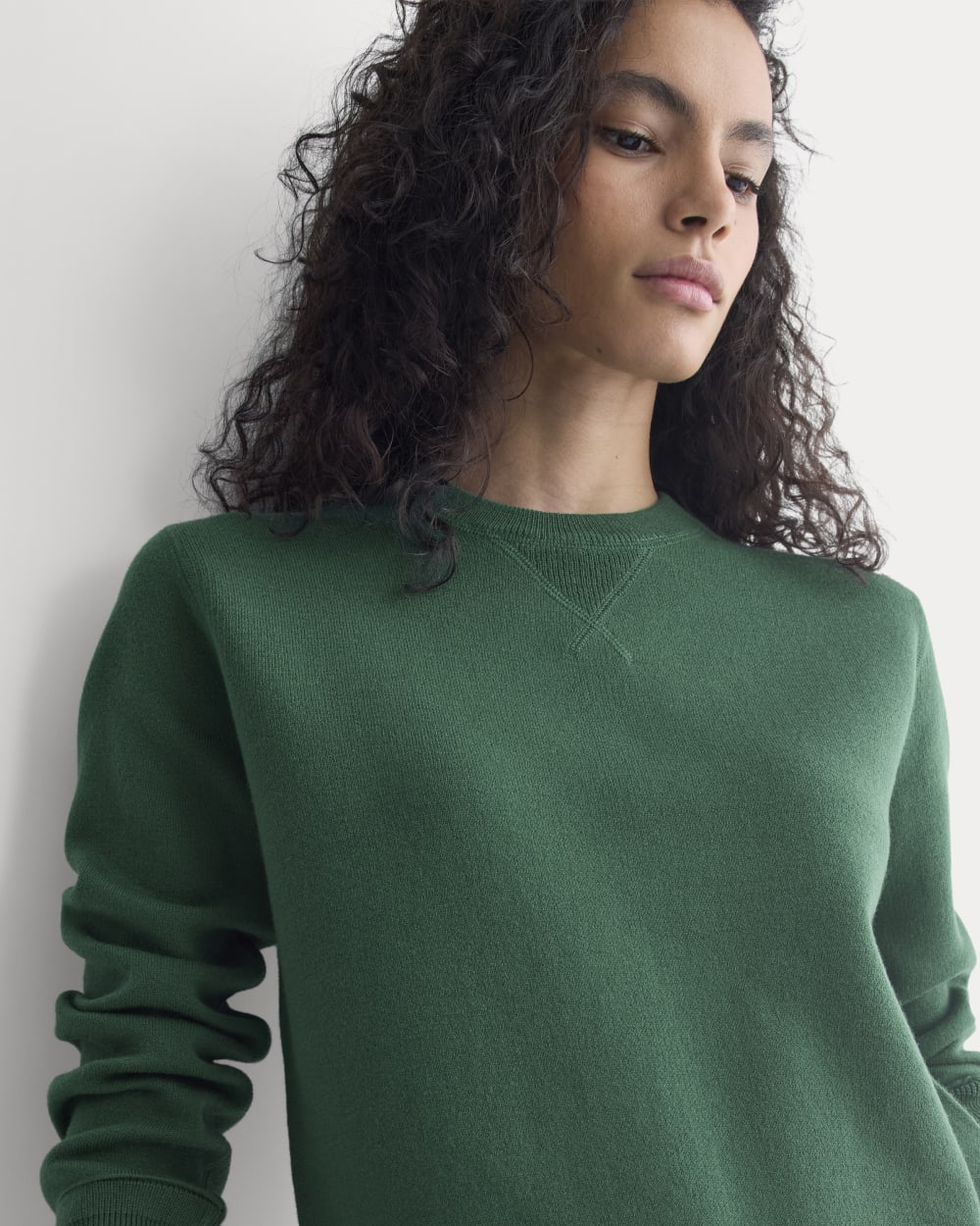 Double Knit Crew in Cotton Merino | Hunter Green - Image 4