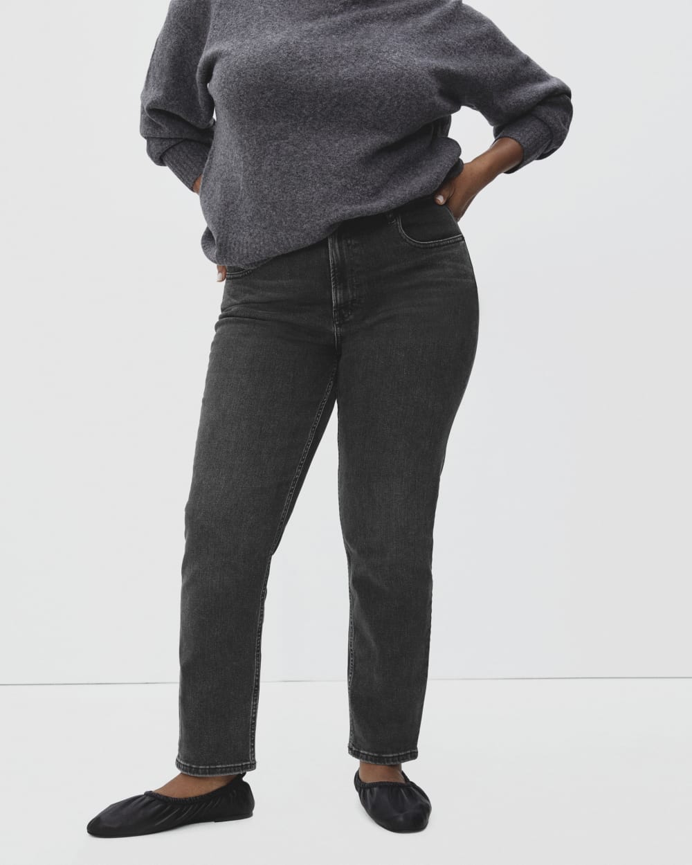 The Curvy Cheeky® Straight Jean | Washed Black | 26.5 Inseam - Image 4