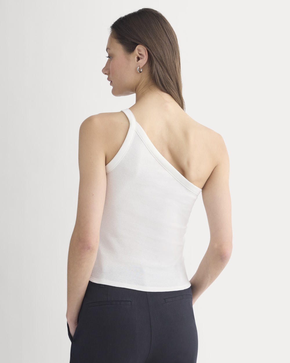 RetroSoft Cotton One-Shoulder Tank | Bone - Image 5