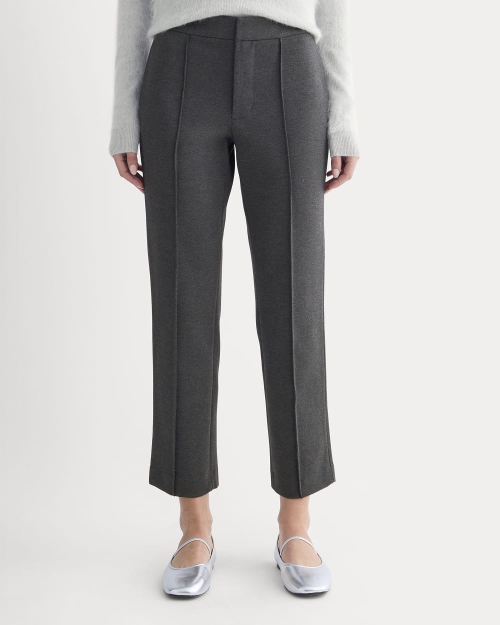 Slim Trouser in Ponte | Heathered Soot - Image 5