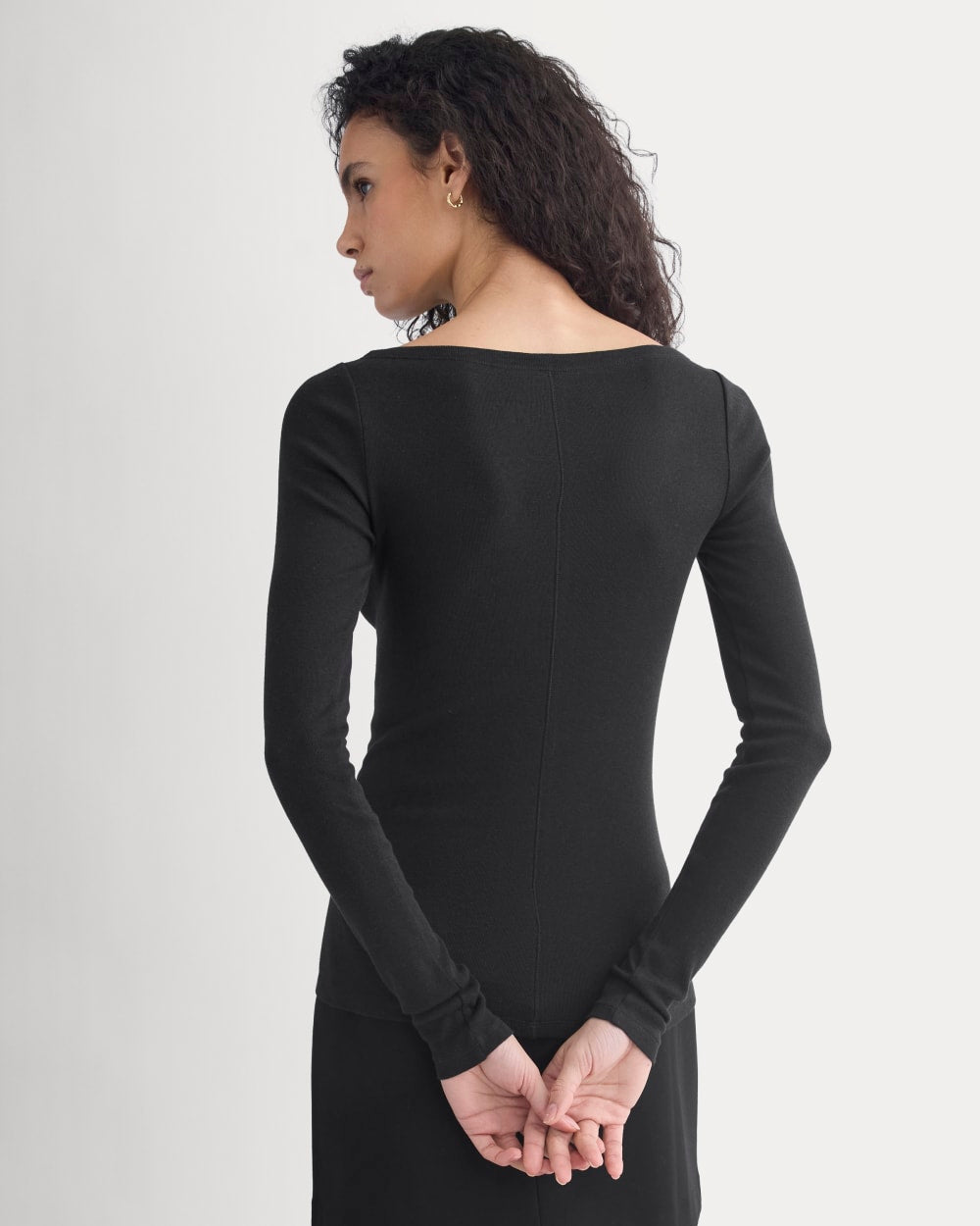Tissue Boatneck Top | Black - Image 4