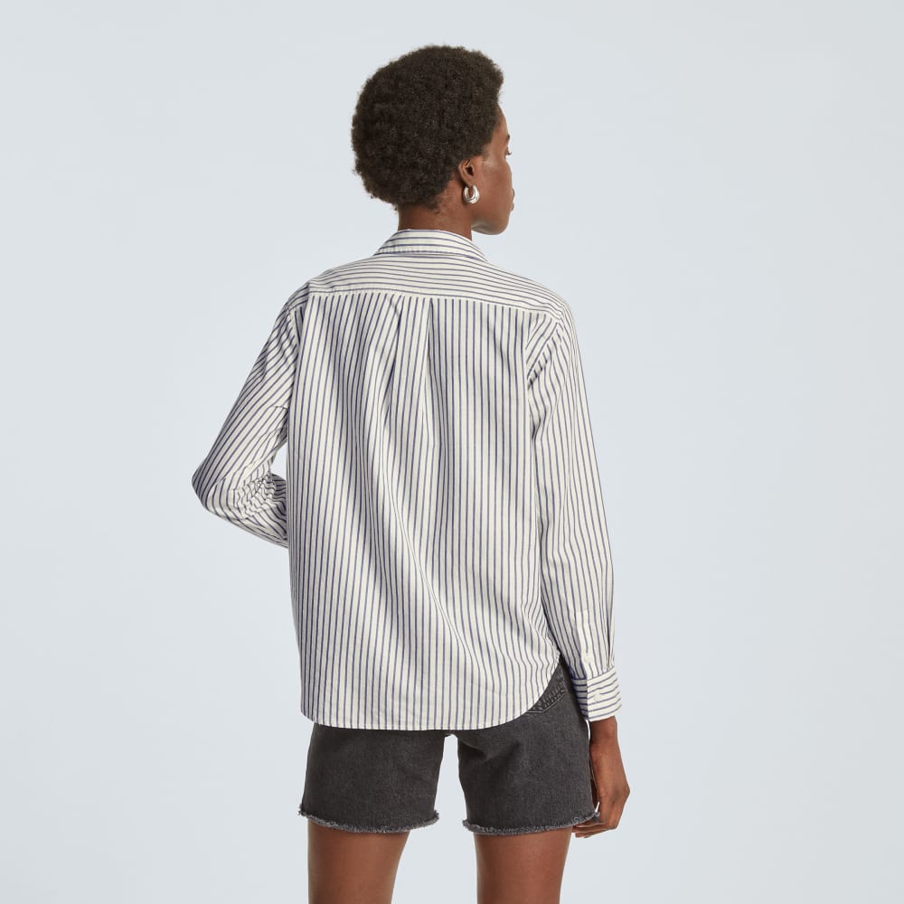 The Must-Have Shirt in Silky Cotton | Deep Blue / Canvas - Image 3