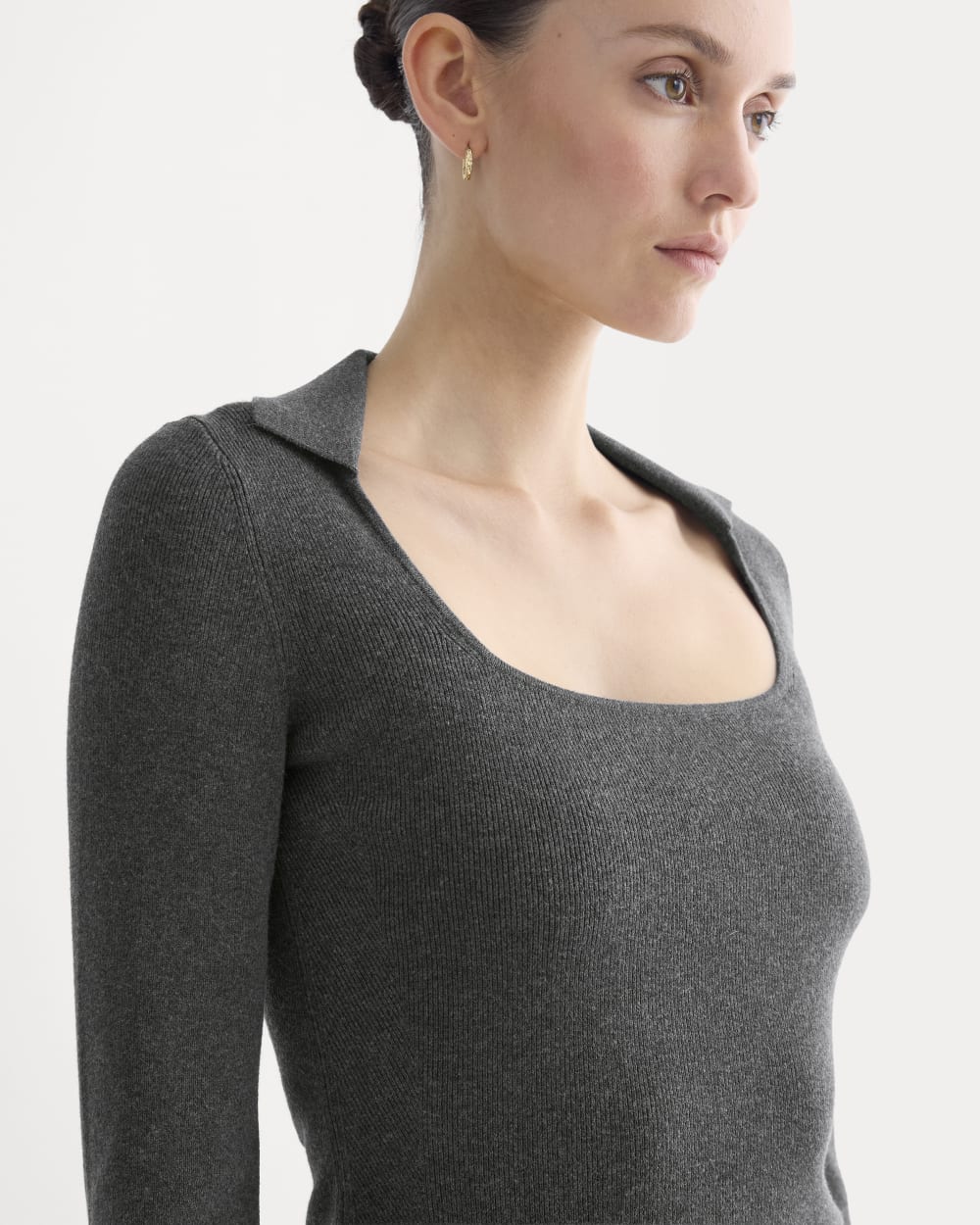 Knit Scoop-Neck Top | Heathered Soot - Image 4