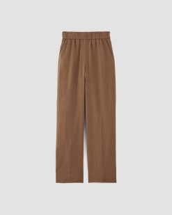 Alternative view of The Linen Easy Pant | Carob Brown
