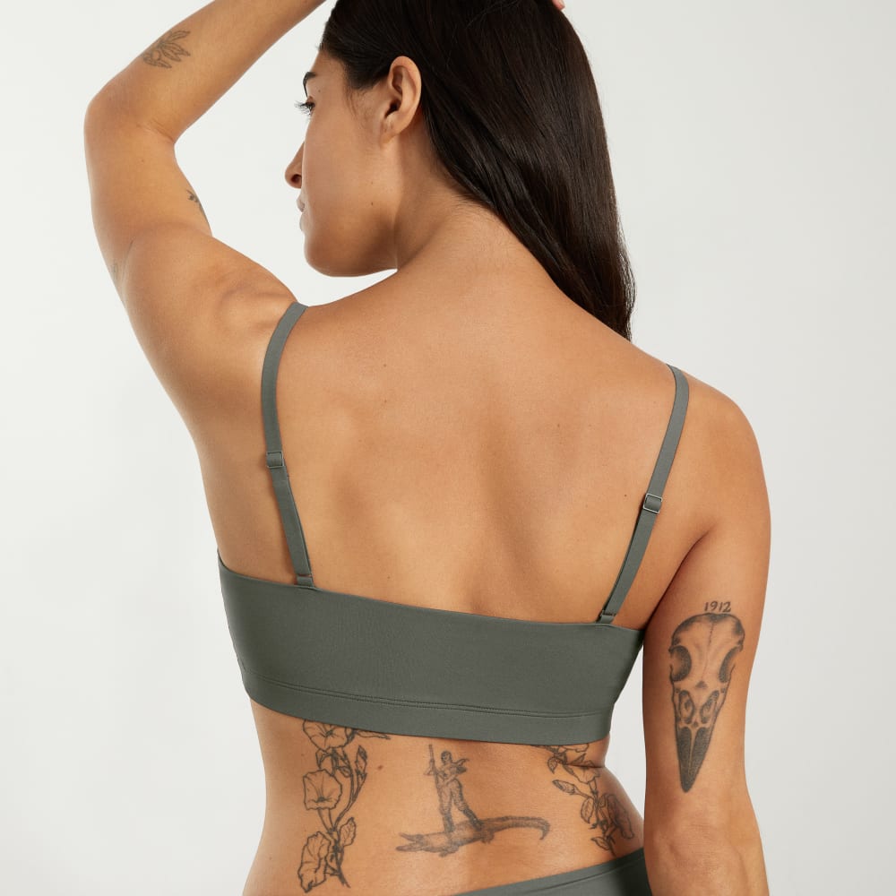 The Invisible Square-Neck Bralette | Pewter Green - Image 3