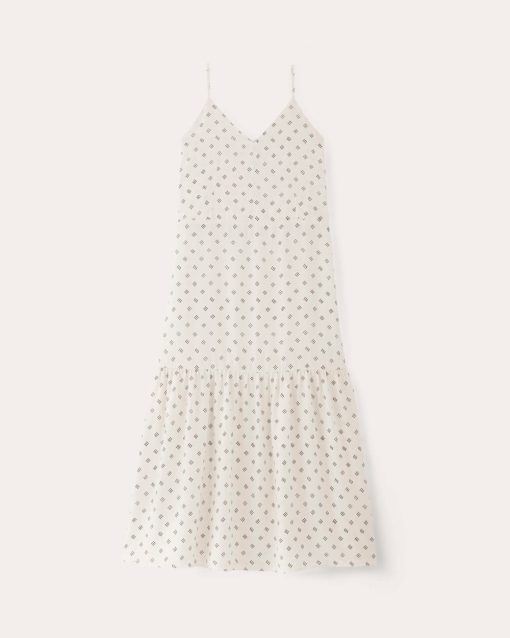 Alternative view of The Long Weekend Dress in Butterlite | Bone / Black Square Dot