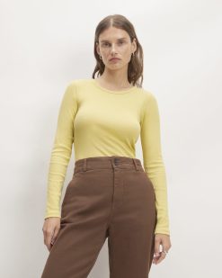 The Luxe Rib Long-Sleeve Crew | Raffia