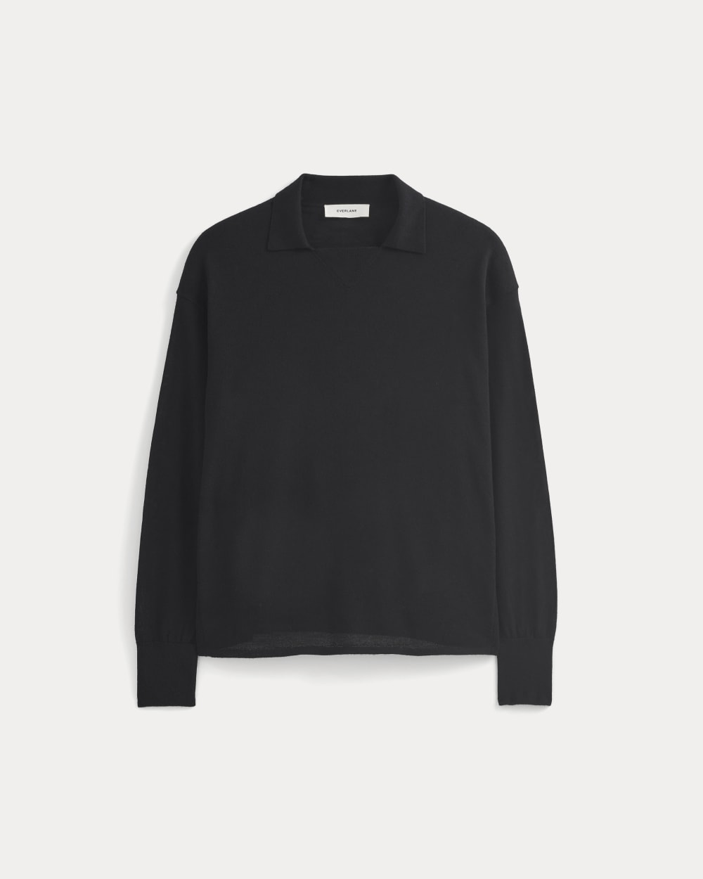 Oversized Polo in Ultrafine Merino | Black - Image 2