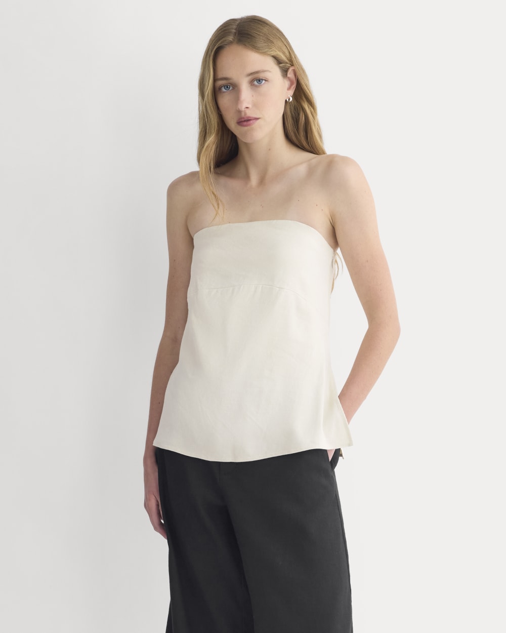 Tube Top in Stretch Linen | Birch
