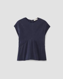 Alternative view of The Drape Top in Butterlite | Navy