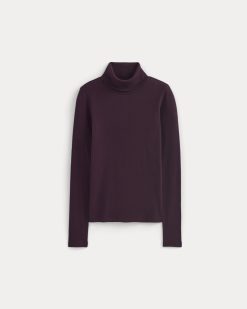 Alternative view of The Luxe Rib Turtleneck | Heathered Port Royale