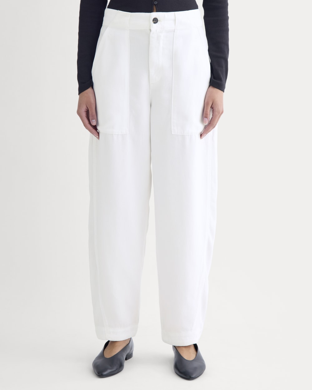 Patch Pocket Ballon Pant in Buttersoft | White - Image 4