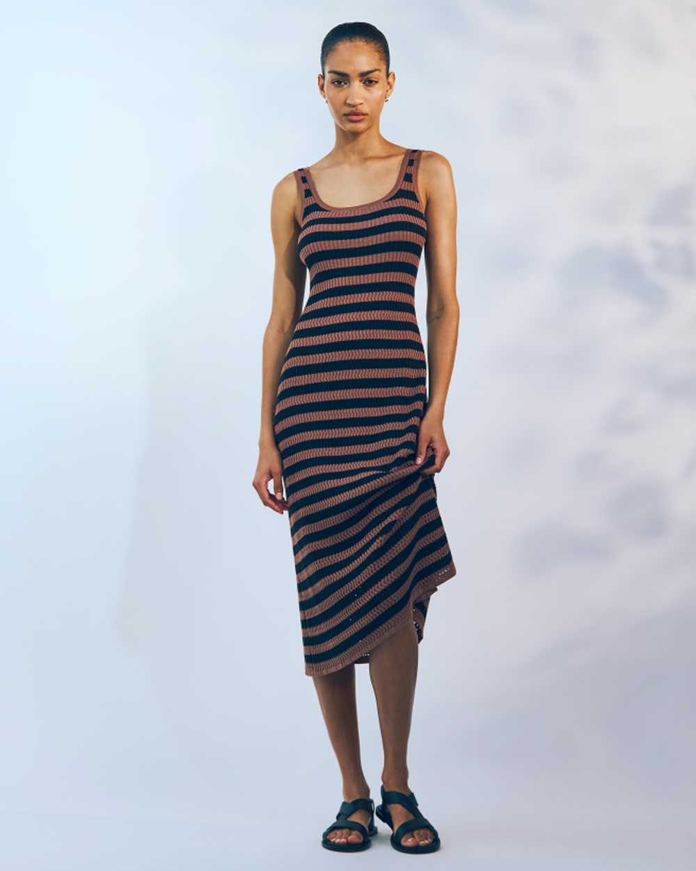 The Crochet Knit Tank Dress | Mocha / Black - Image 6