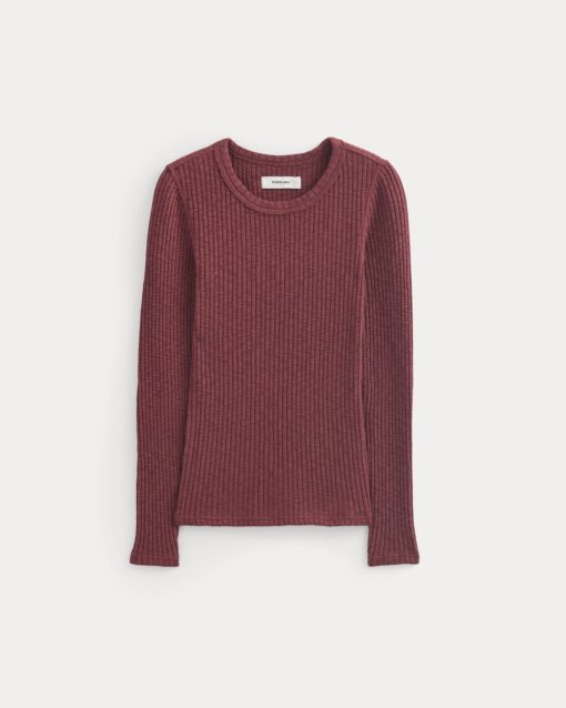Alternative view of The Cozy Rib Long-Sleeve Tee | Pomegranate