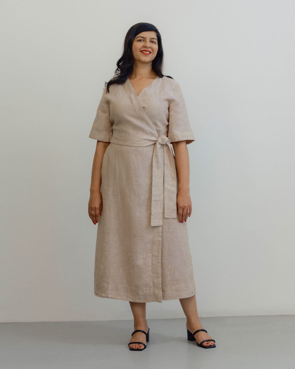 The Wrap Dress in Linen | Cornstalk Chambray - Image 7