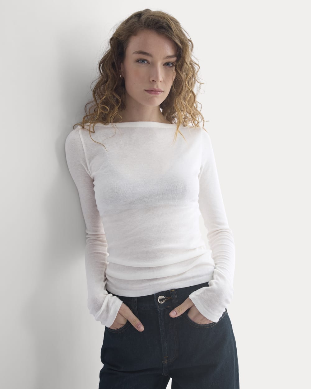 Tissue Boatneck Top | Bone - Image 7