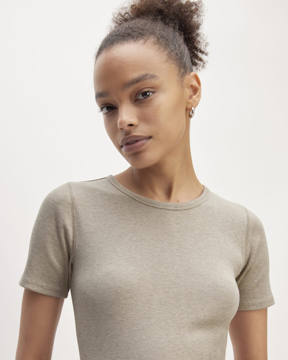 The Luxe Rib Crew | Heathered Tan - Image 3