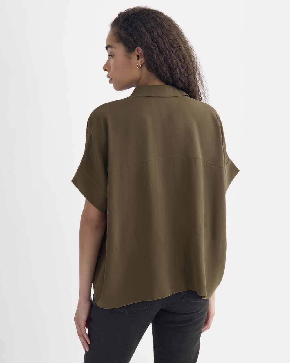 The Boxy Shirt in Washable Silk | Beech - Image 5