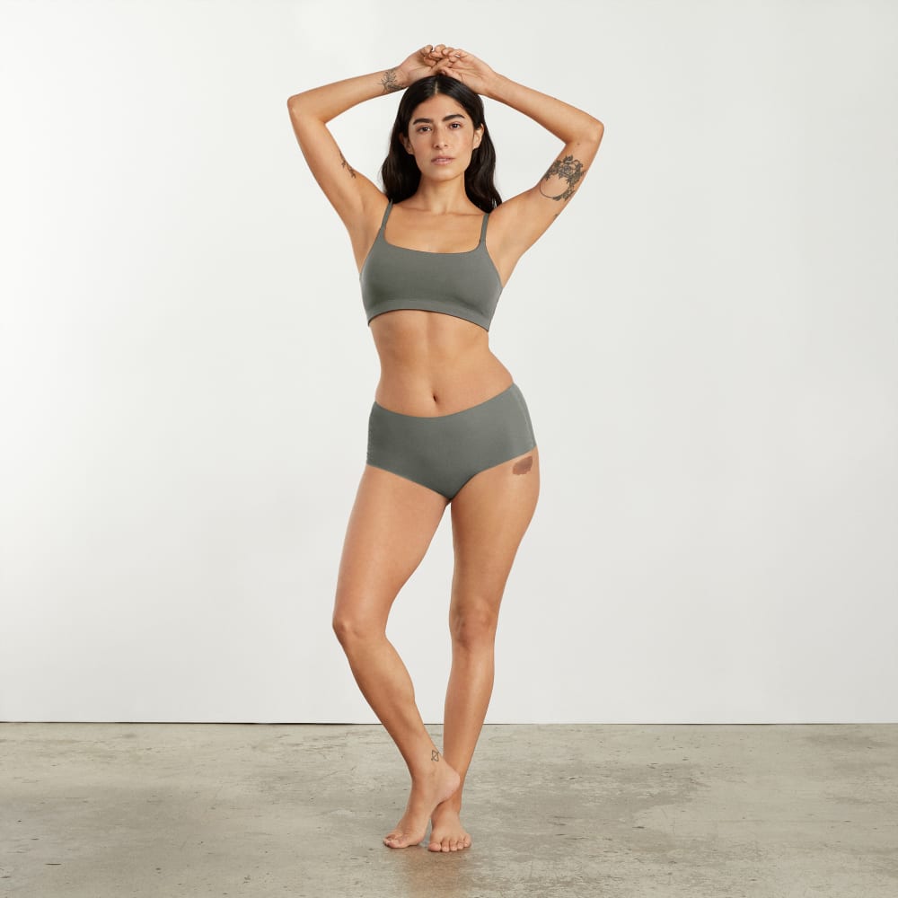 The Invisible Square-Neck Bralette | Pewter Green - Image 5