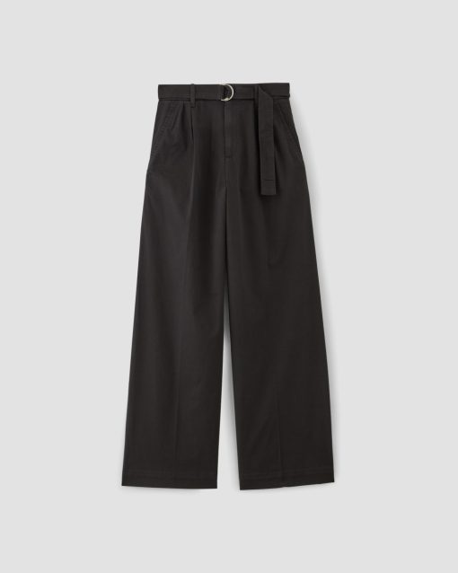 Alternative view of The Pleated Wide-Leg Chino | Black