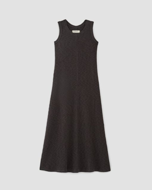 Alternative view of The Rib-Knit A-Line Tank Dress | Black