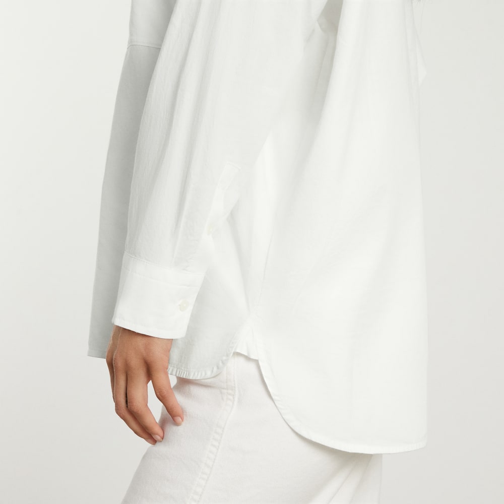 The Oversized Silky Cotton Shirt | White - Image 5