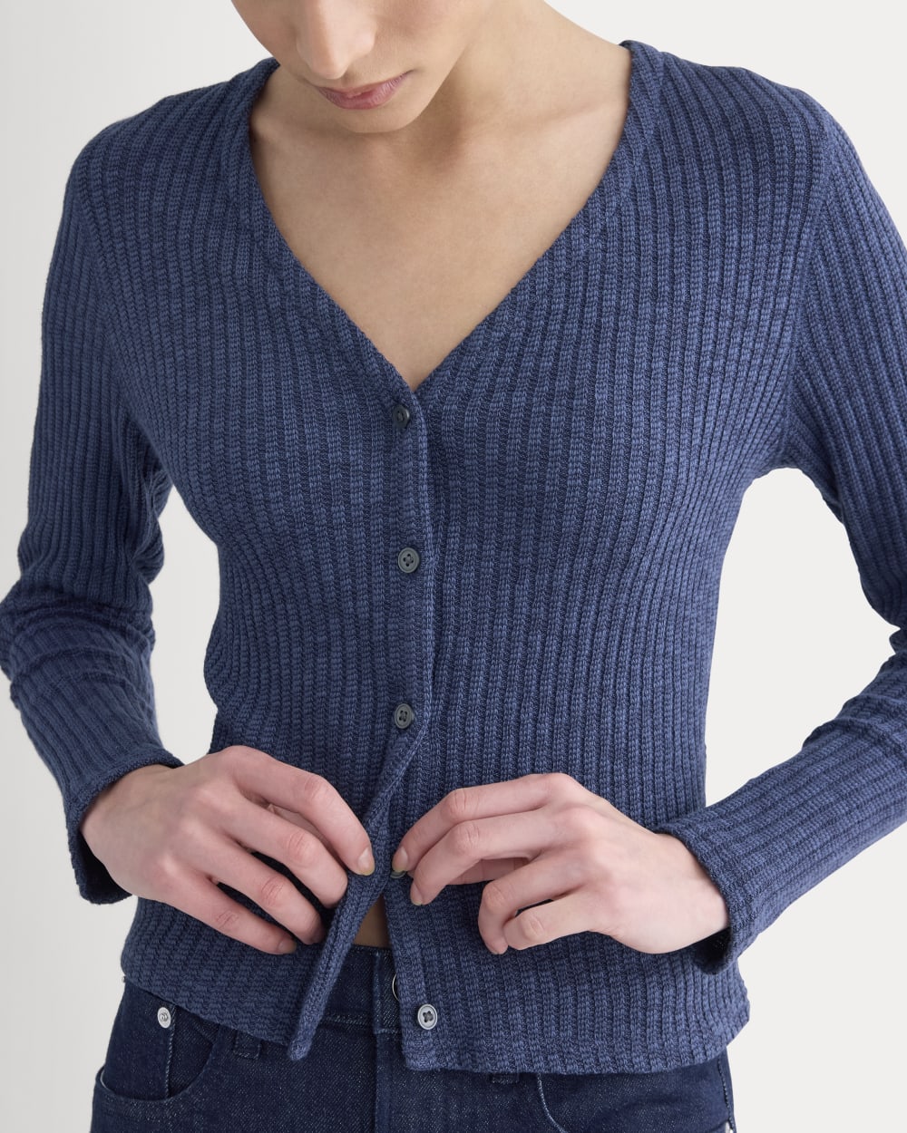 The Cozy Rib Cardigan | Mood Indigo - Image 4