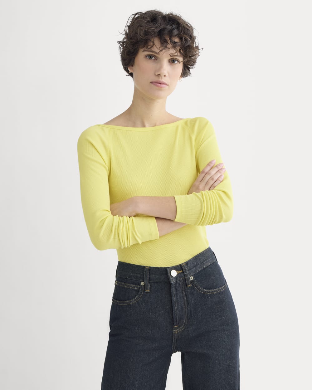 Luxe Rib Boatneck Top | Celandine - Image 3
