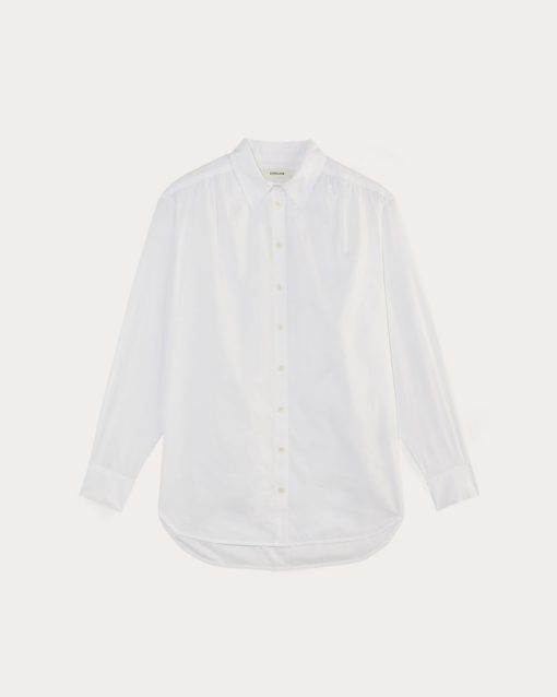 Alternative view of The Gathered Shirt in Silky Cotton | White
