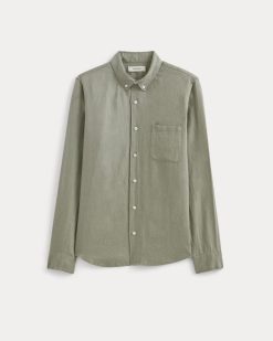 Alternative view of The Classic Shirt in Linen | Sage Green