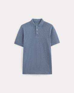Alternative view of The Pique Polo | Heather Soft Cobalt