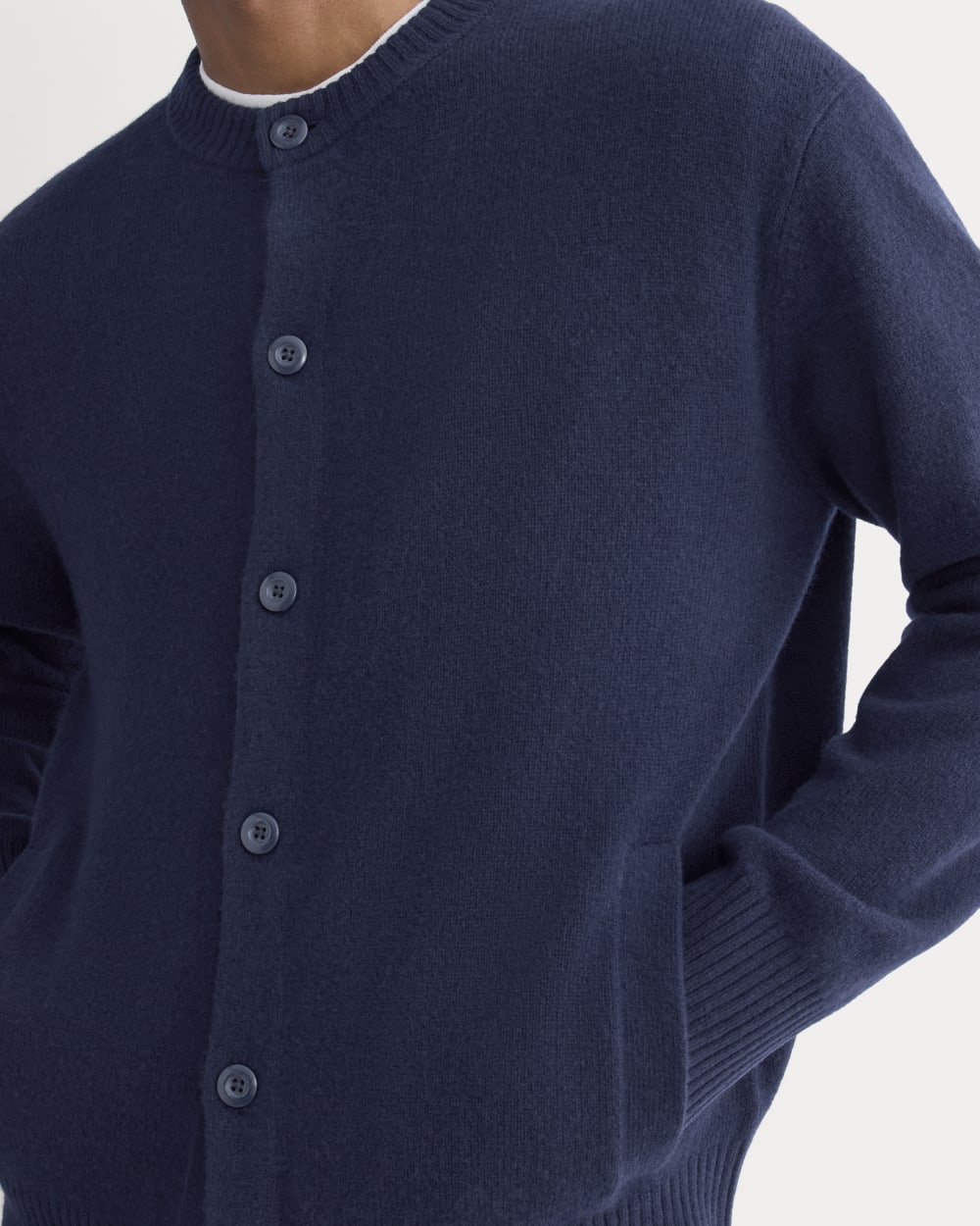 Luxe Merino Crew Cardigan | Deep Navy - Image 4