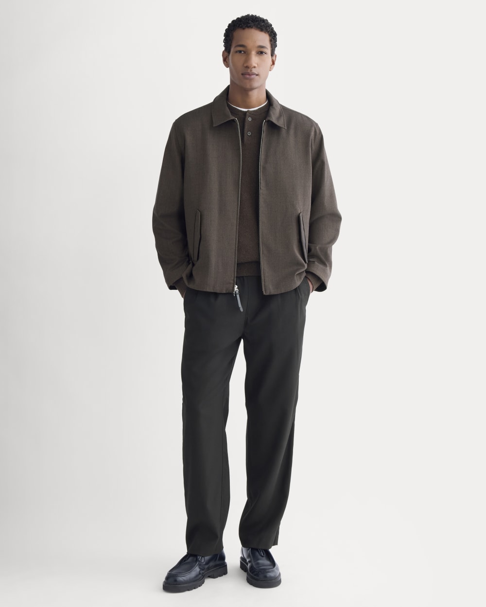 Tailored Zip Jacket | Heathered Fudge - Image 3
