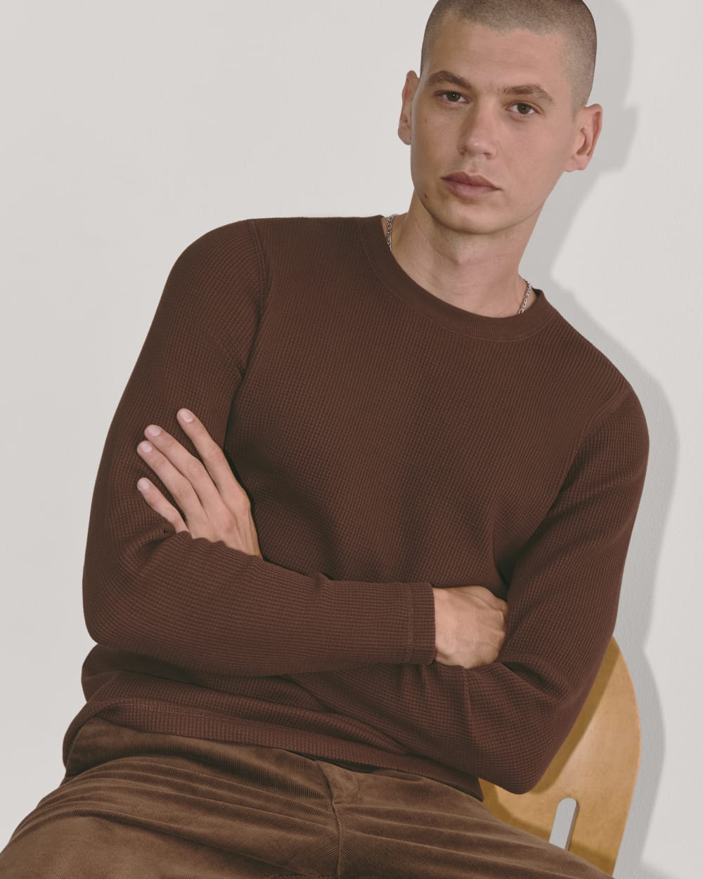 The Waffle Long-Sleeve Crew | Dark Mahogany - Image 4