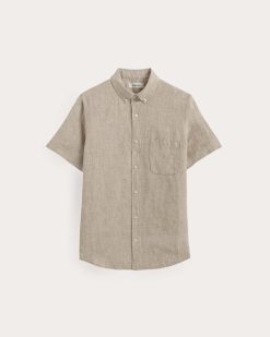 Alternative view of The Classic Short-Sleeve Shirt in Linen | Cornstalk Chambray