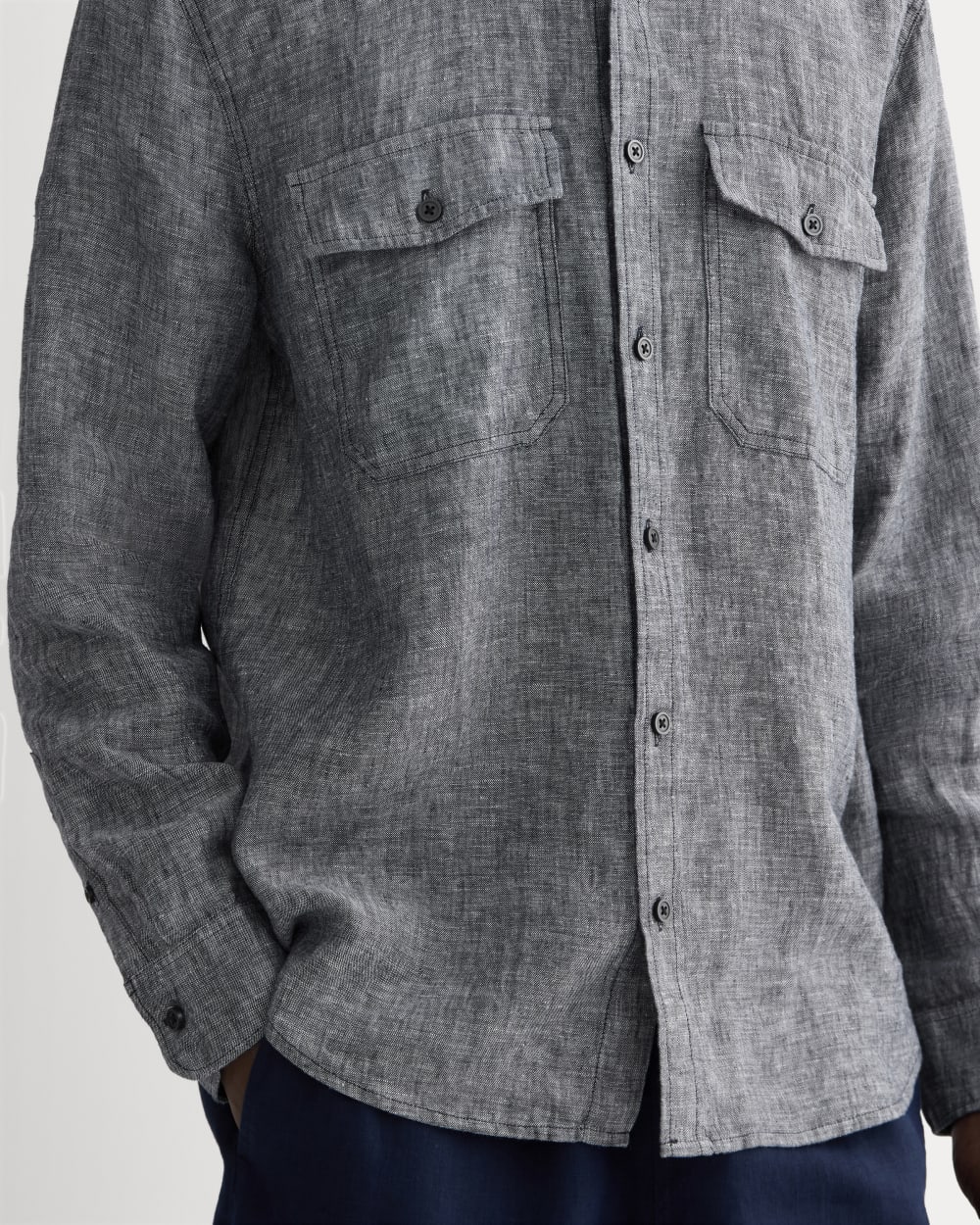 The Linen Utility Shirt | Navy Chambray - Image 4